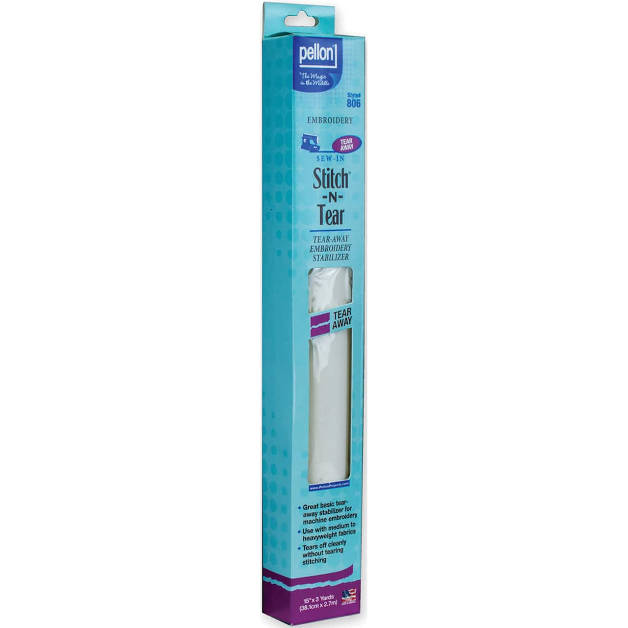 Pellon® Stitch-N-Tear™ White Tear-Away Embroidery Stabilizer, 15'' x 3yd.